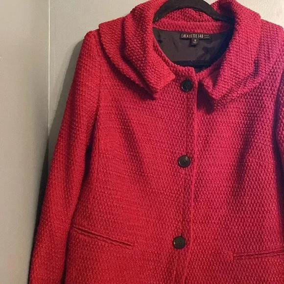 Lafayette 148 NewYork women’s jacket - red - size 12 - wool blend - 3 buttons - Picture 3 of 6